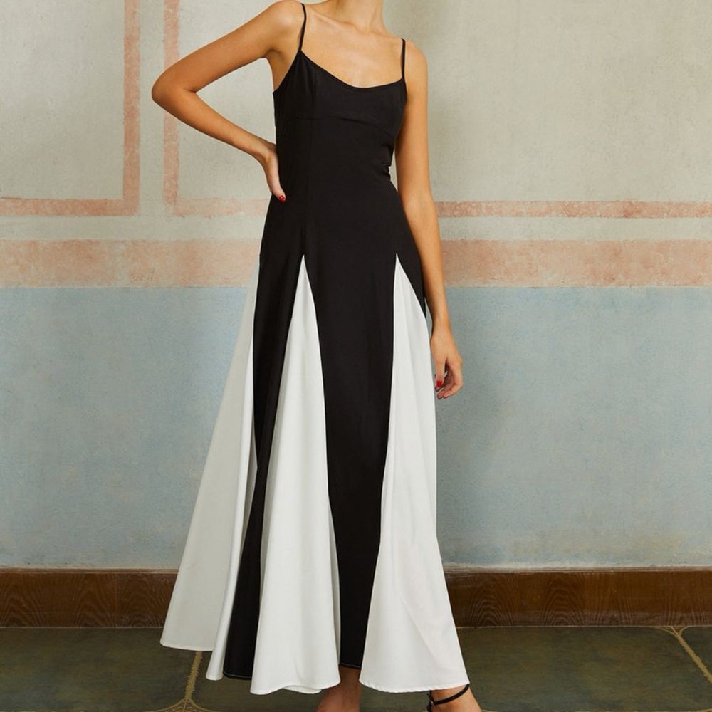 Commense Black and White Maxi Dress